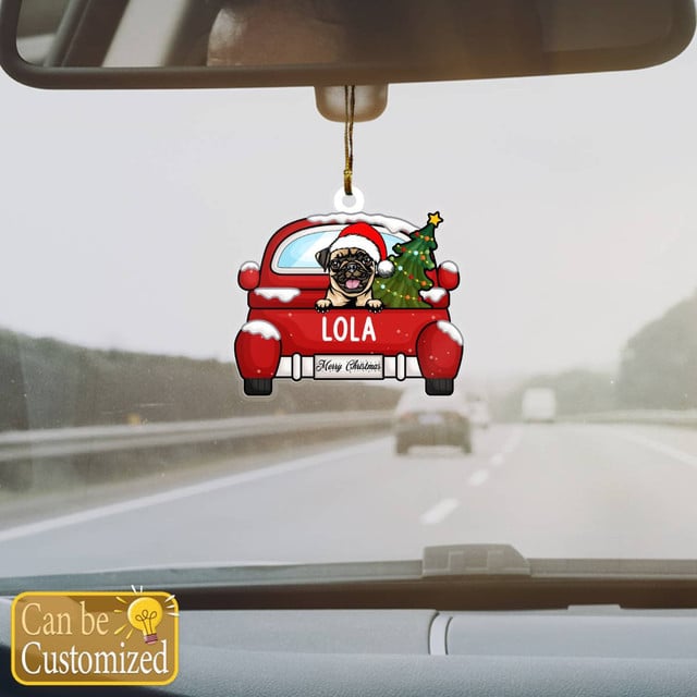 Custom Pug Christmas Ornament