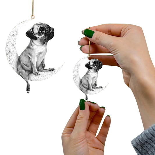 Pug Moon Christmas Pendant