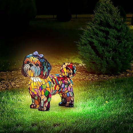 Shih Tzu Stained Resin Lamp