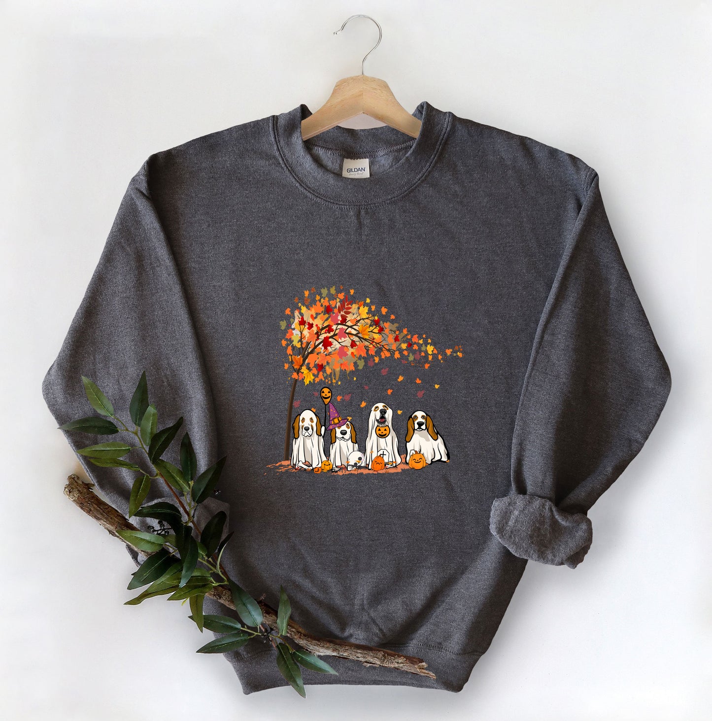 Basset Hound Fall Halloween Ghost Shirts