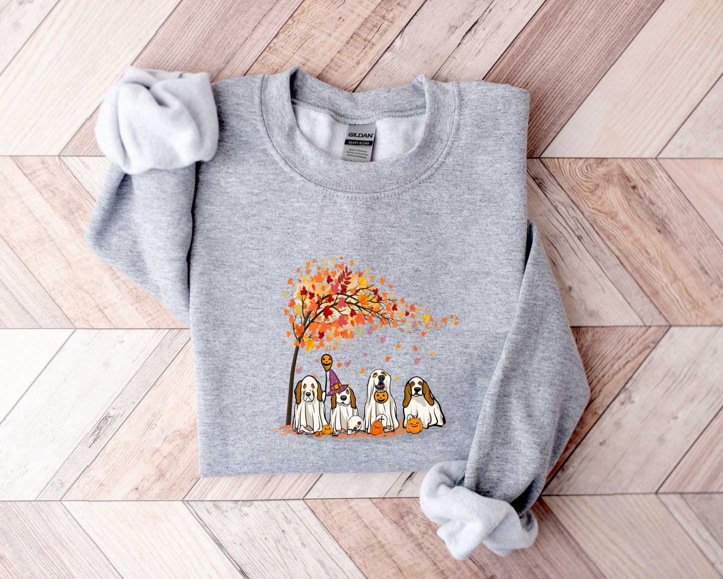 Basset Hound Fall Halloween Ghost Shirts