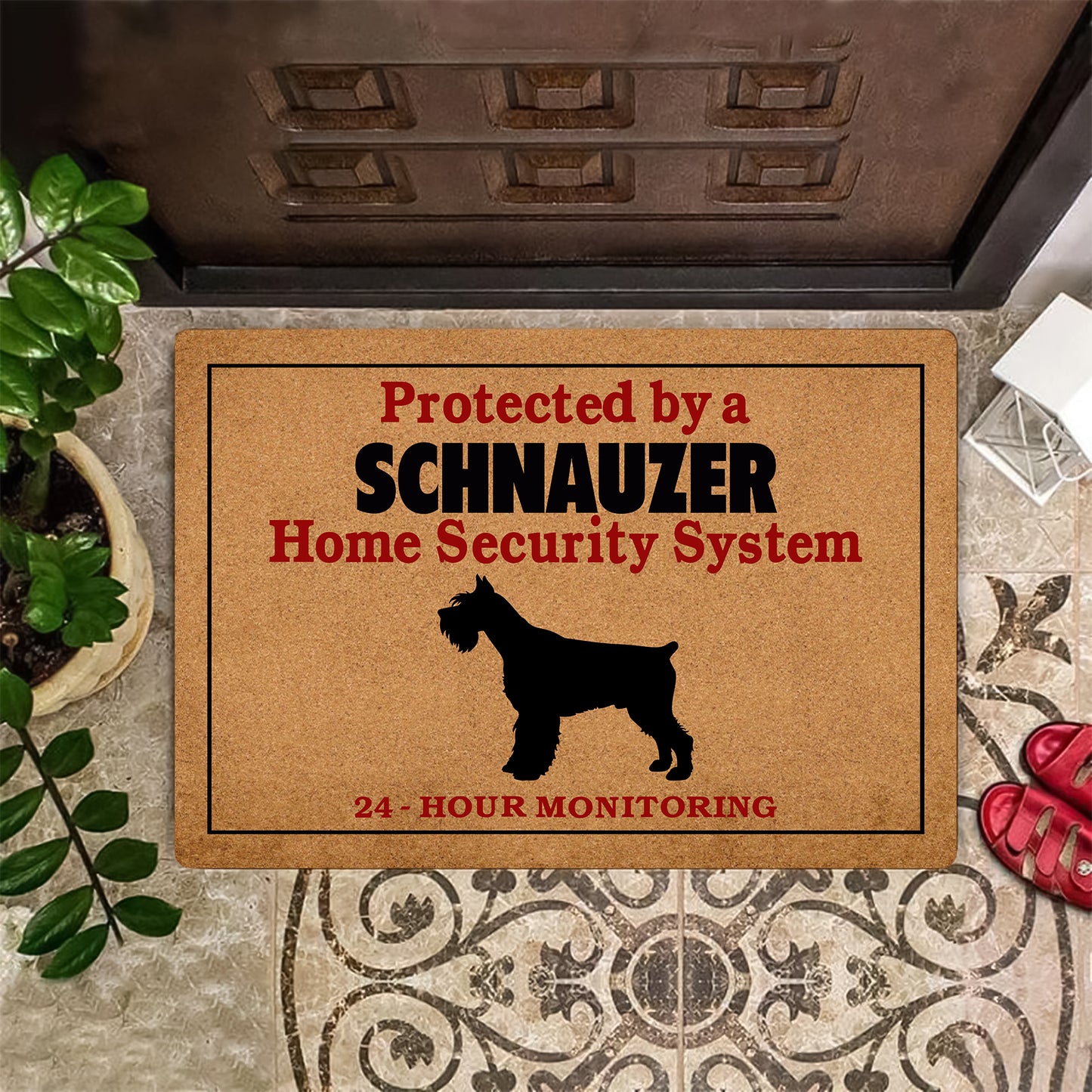 Schnauzer Security Doormat