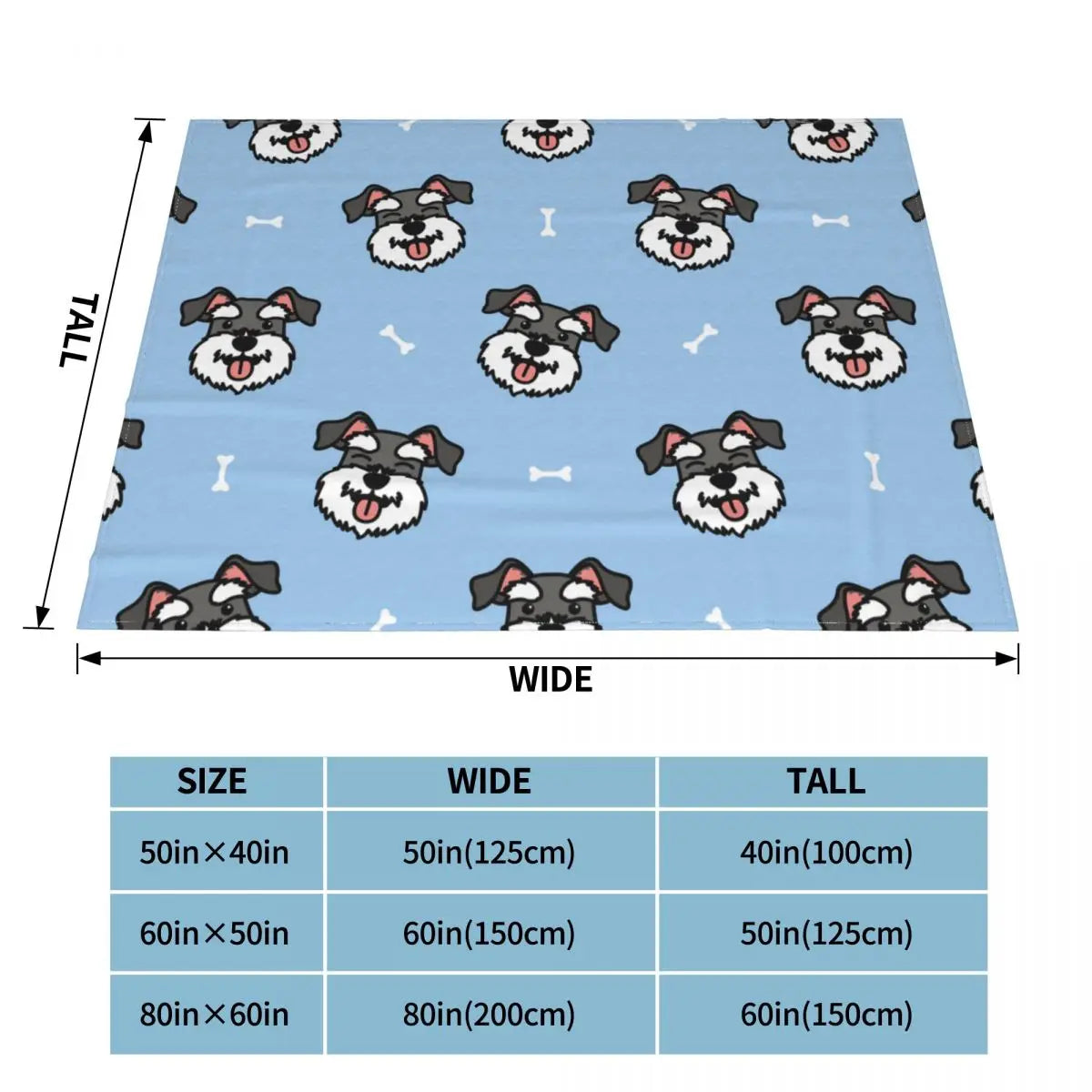 Cute Schnauzer Throw Blanket