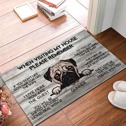 Pug House Rule Doormat