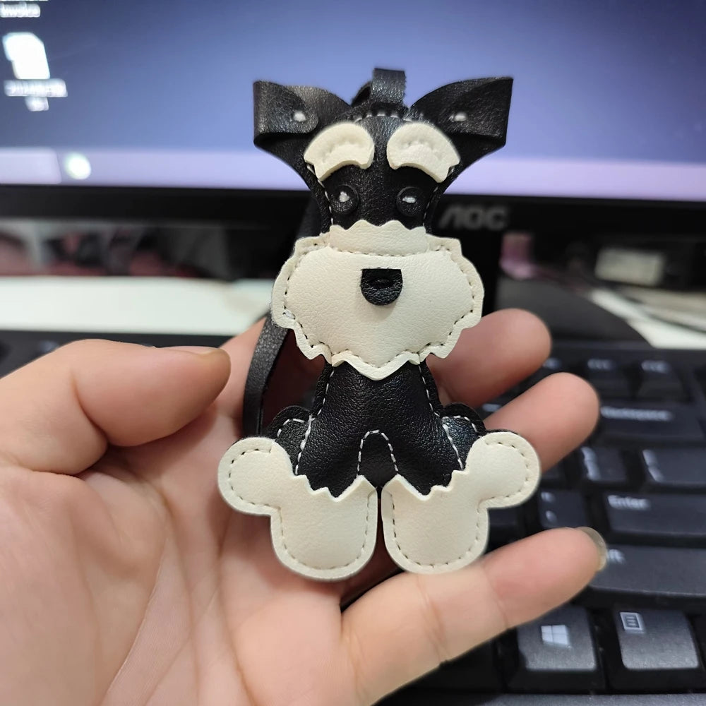 Cute Schnauzer Bag Key Pendant