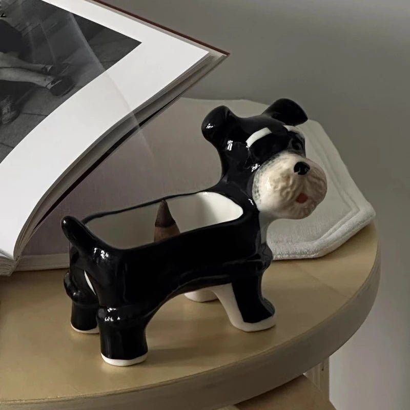 Schnauzer Ceramic Incense Holder & Tray