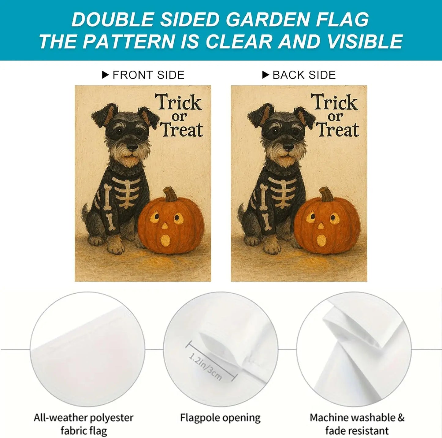 Schnauzer Halloween Flag Decor
