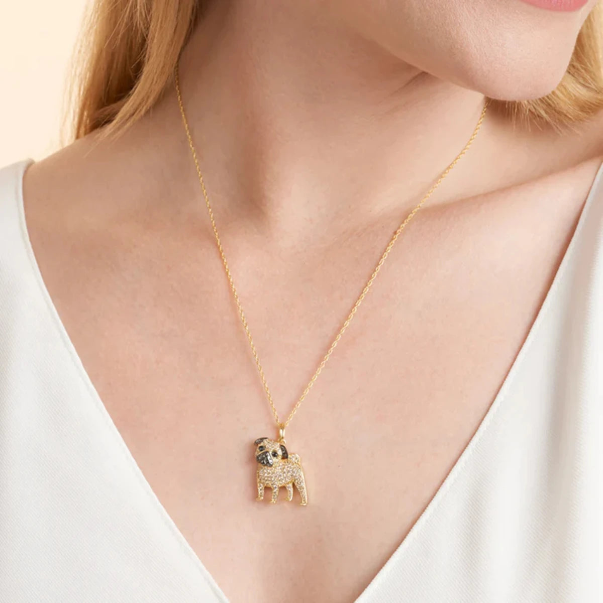 Exquisite Pug Pendant Necklace