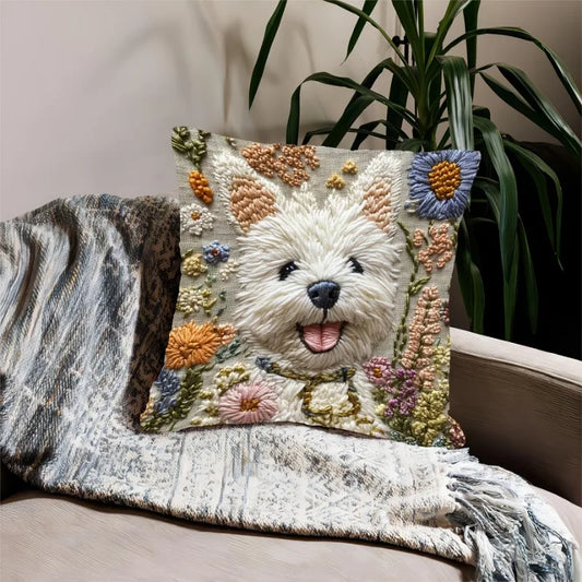 Floral Westie Cushion Covers