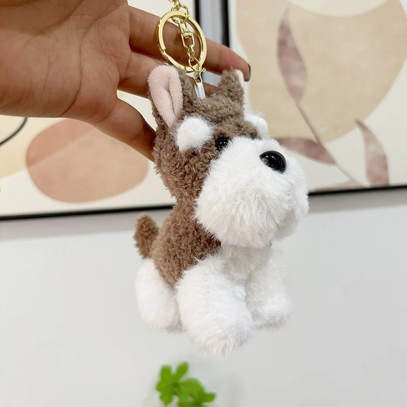 Cute Schnauzer Plush Keyrings