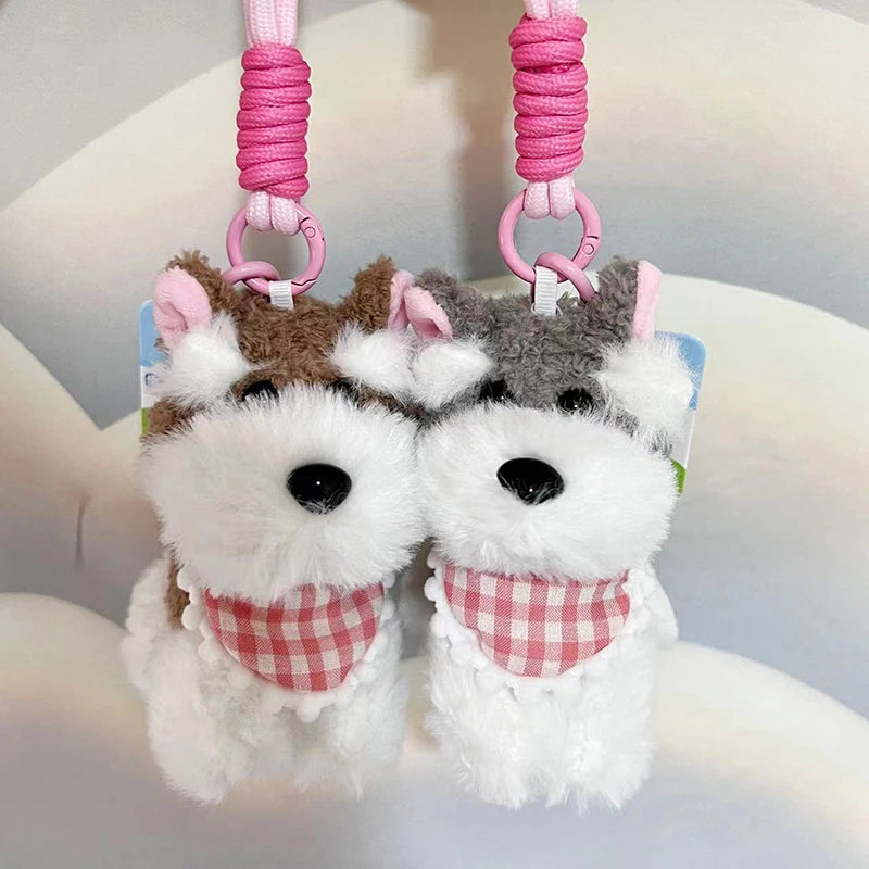 Cute Schnauzer Plush Keyrings