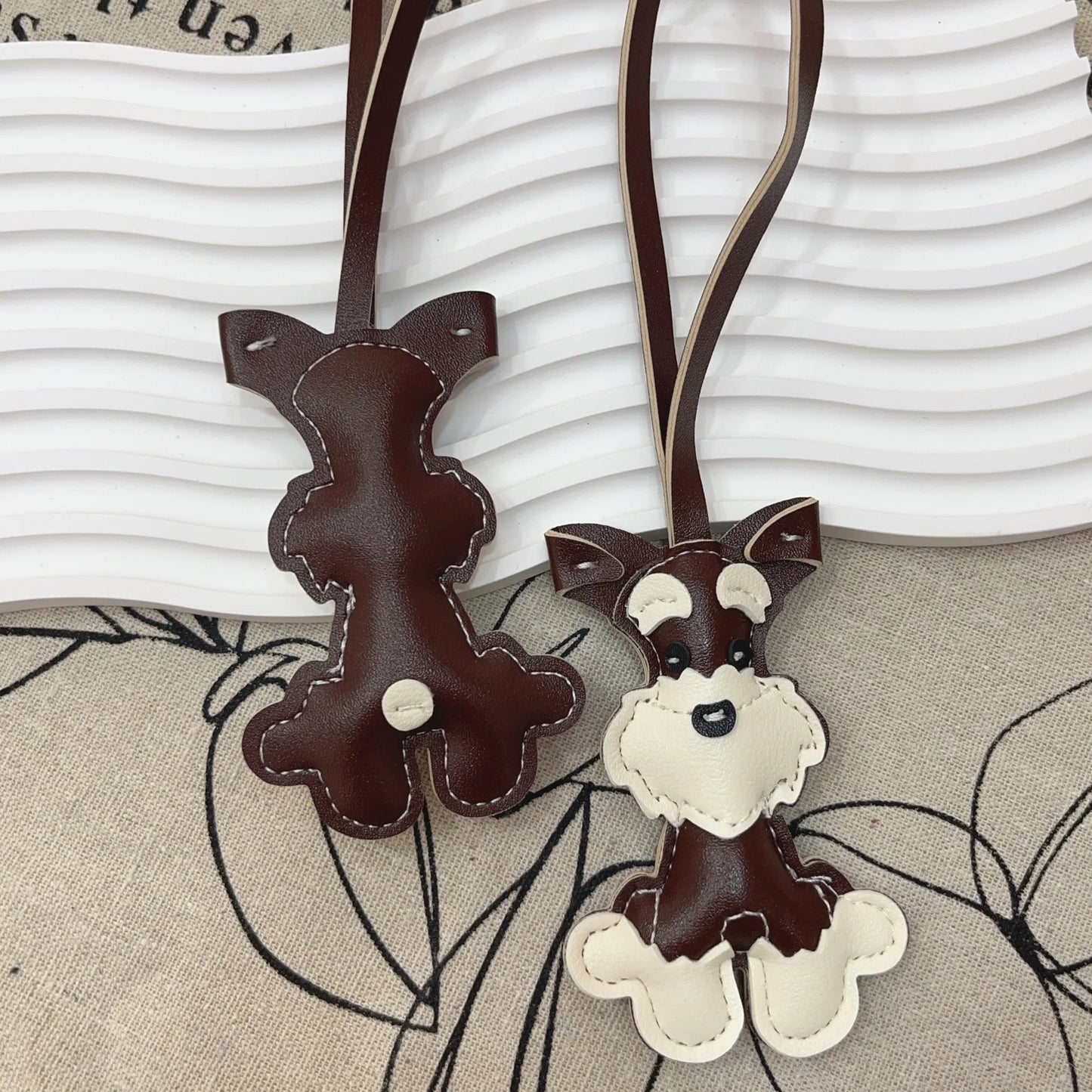 Cute Schnauzer Bag Key Pendant