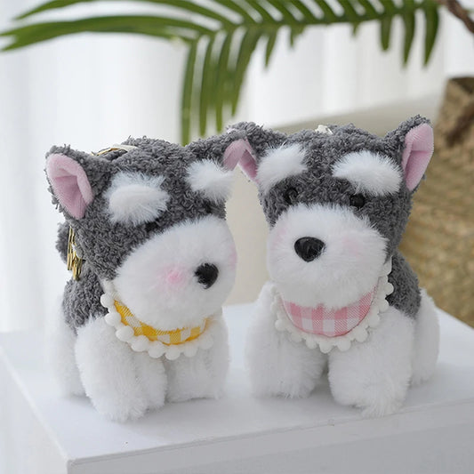 Cute Schnauzer Plush Keyrings