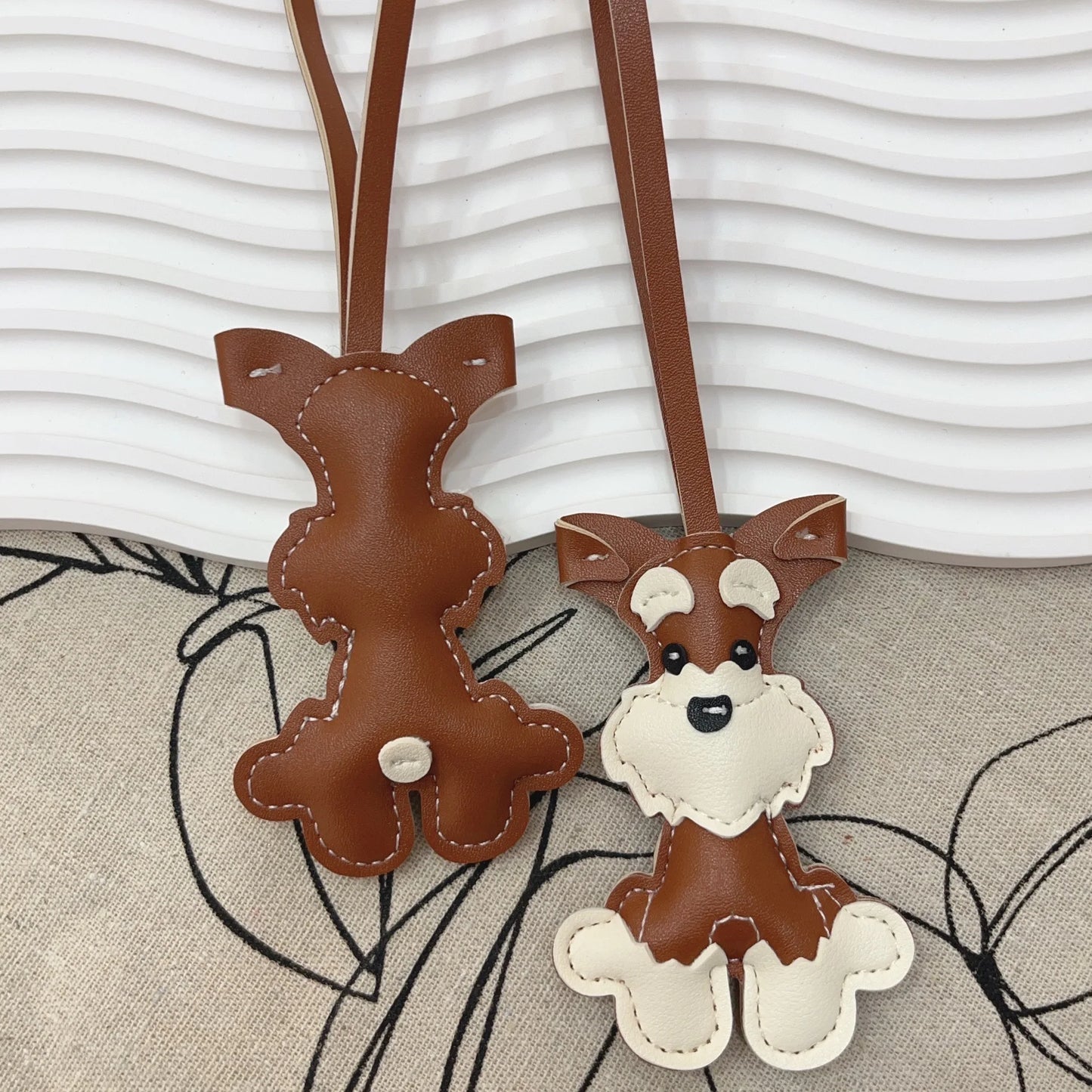 Cute Schnauzer Bag Key Pendant