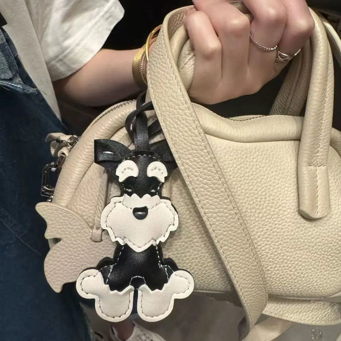 Cute Schnauzer Bag Key Pendant