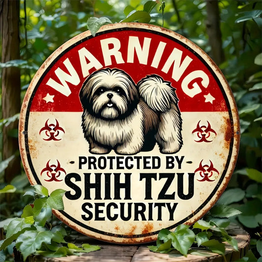 Vintage Shih Tzu Warning Sign