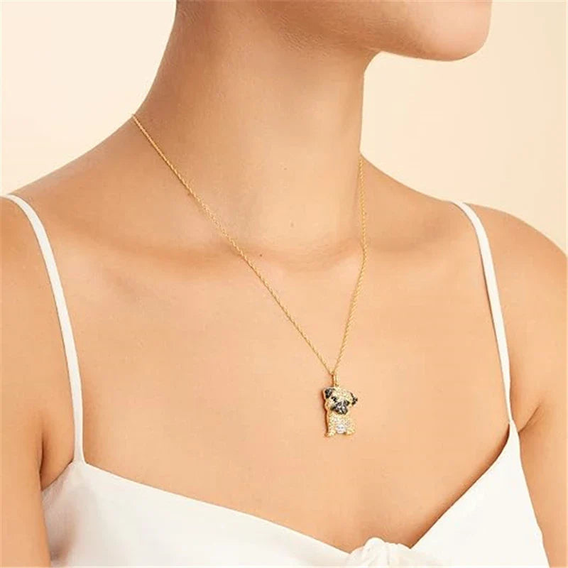 Exquisite Pug Pendant Necklace