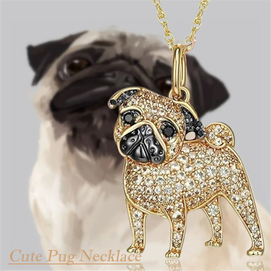 Exquisite Pug Pendant Necklace