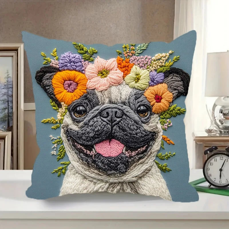Floral Pug Cushion Covers