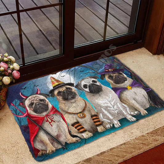 Pug Halloween Doormat