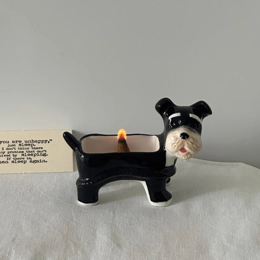Schnauzer Ceramic Incense Holder & Tray