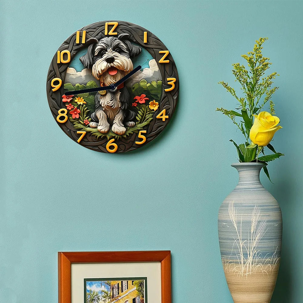 Affable Schnauzer Wall Clock