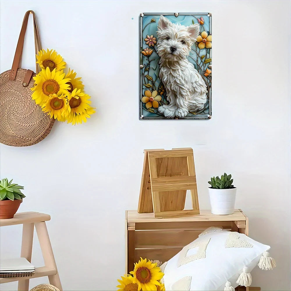 Floral Westie Wall Art