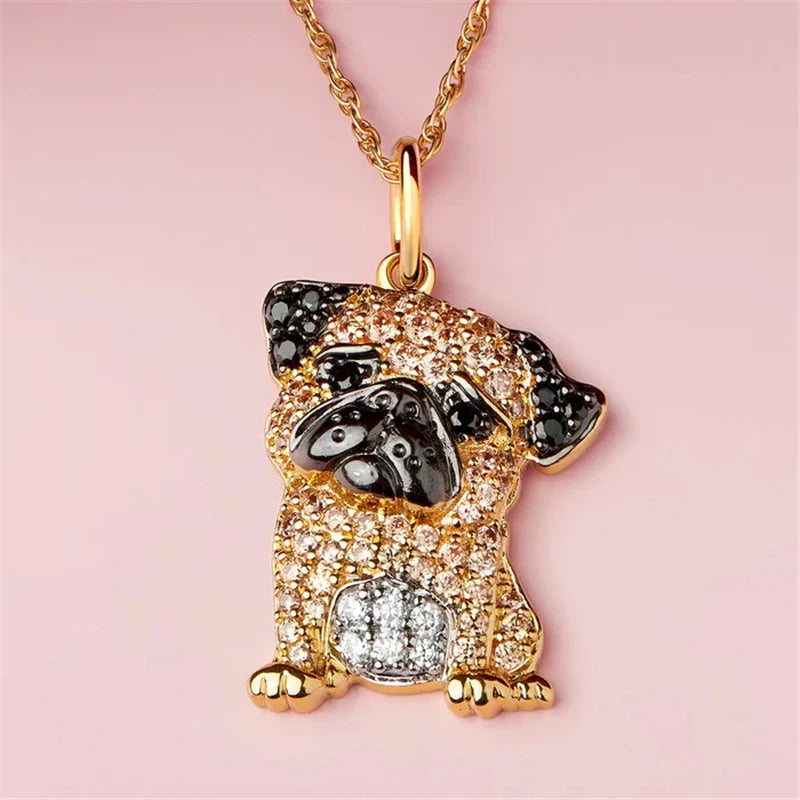 Exquisite Pug Pendant Necklace