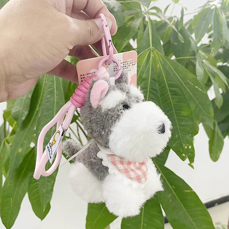 Cute Schnauzer Plush Keyrings