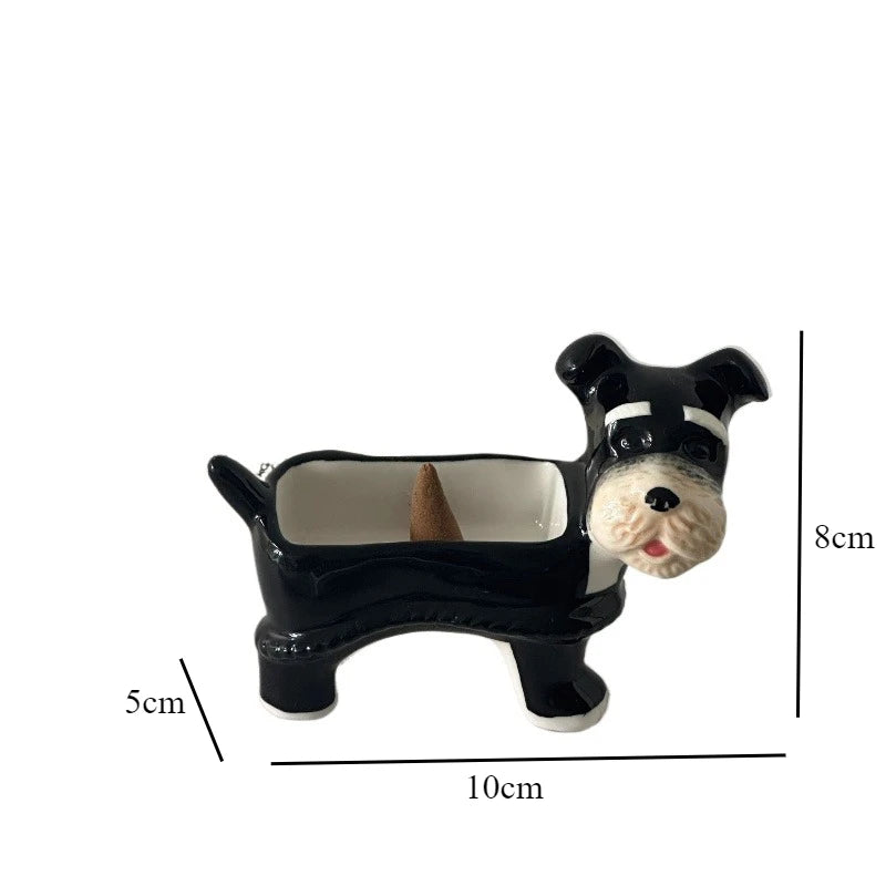 Schnauzer Ceramic Incense Holder & Tray