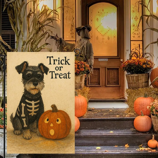 Schnauzer Halloween Flag Decor