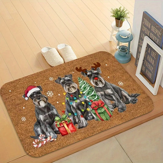 Schnauzer Home Christmas Doormat