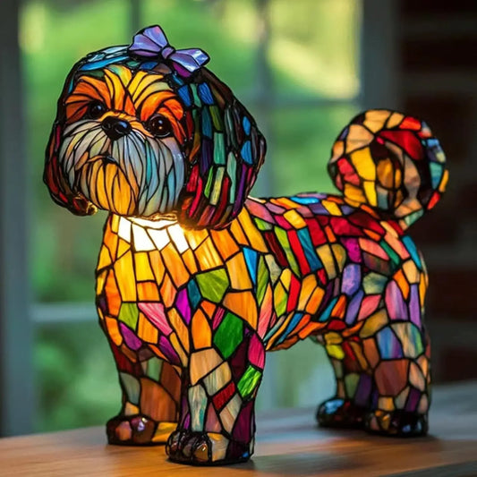 Shih Tzu Stained Resin Lamp