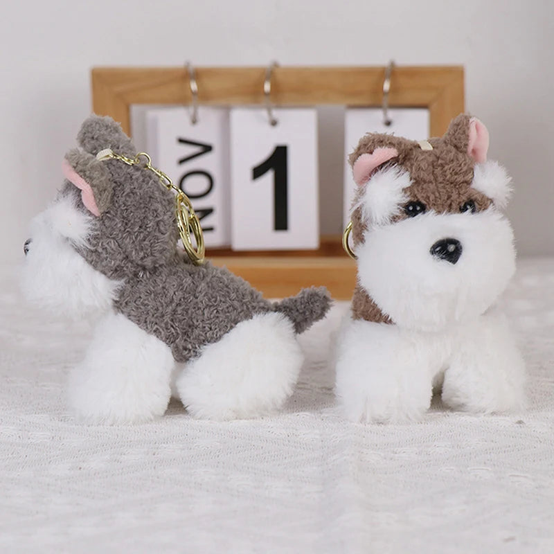Cute Schnauzer Plush Keyrings