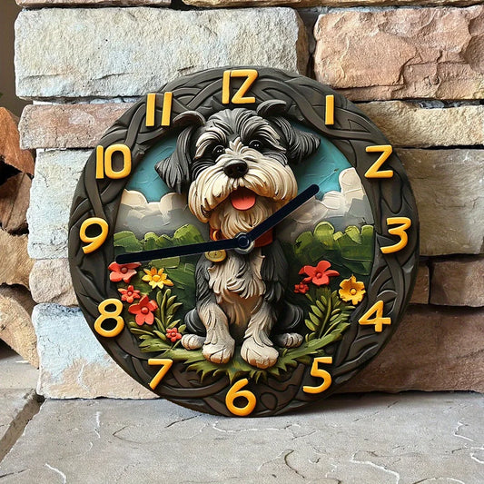 Affable Schnauzer Wall Clock