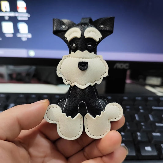 Cute Schnauzer Bag Key Pendant