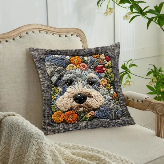 Floral Schnauzer Cushion Covers