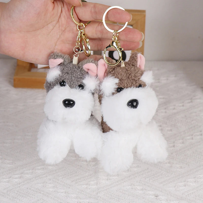 Cute Schnauzer Plush Keyrings