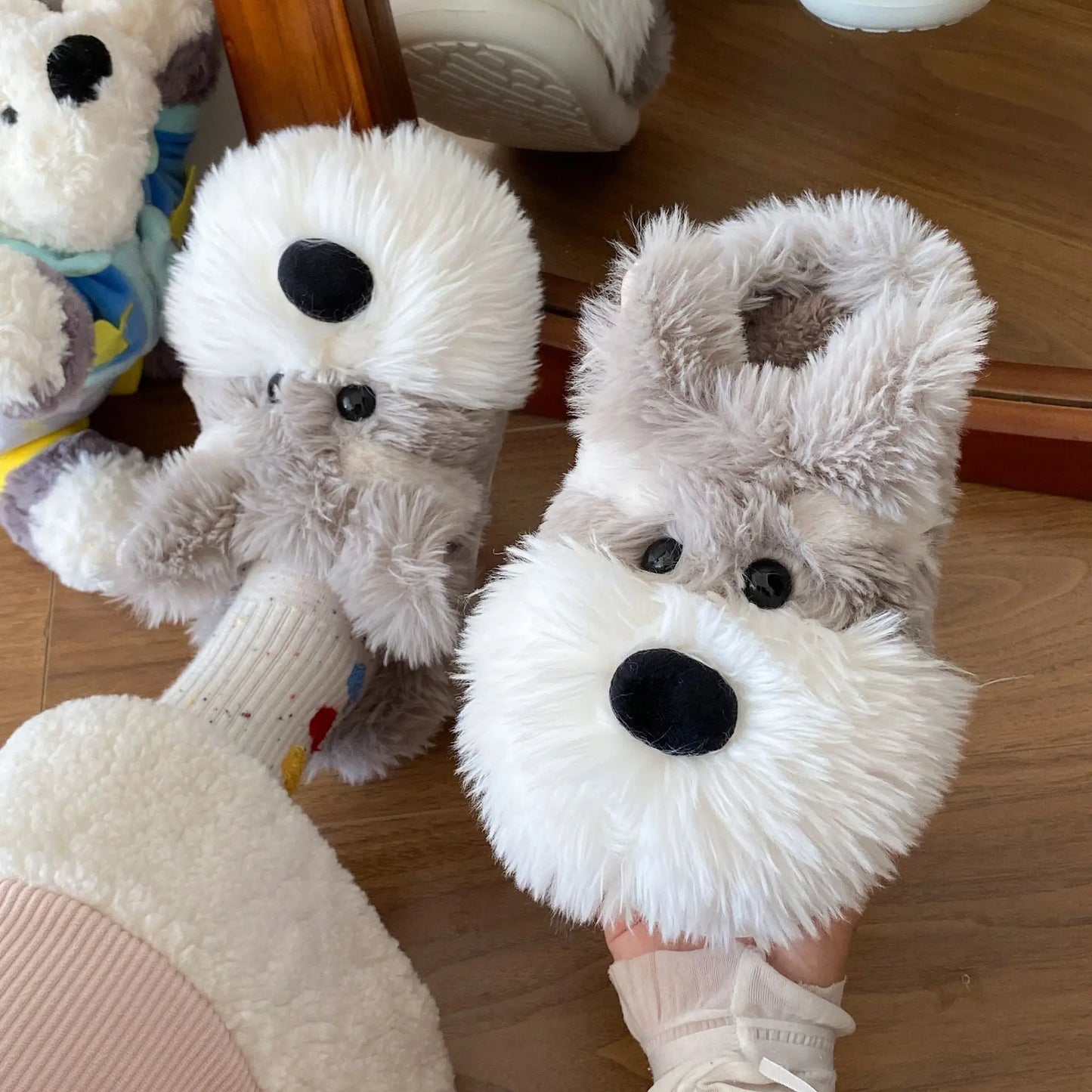 Adorable Schnauzer Plushy Shoes