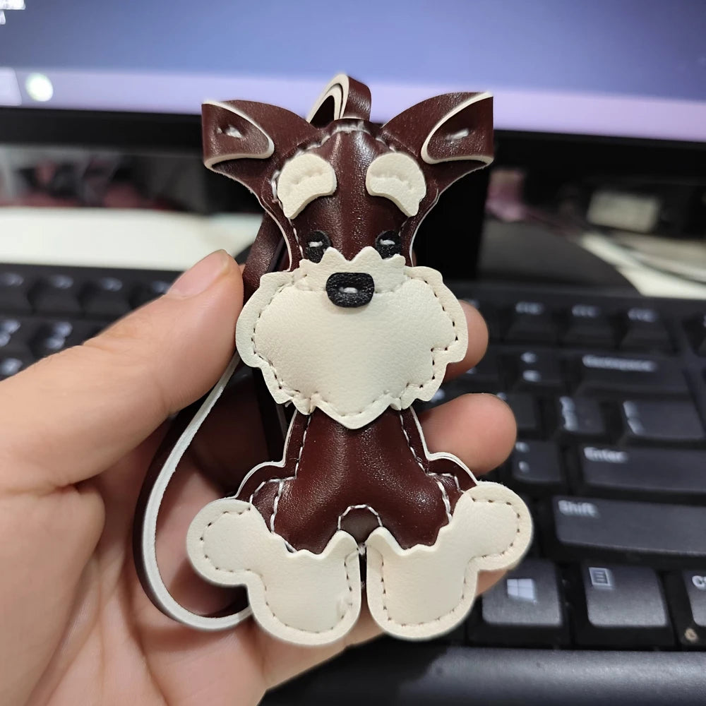 Cute Schnauzer Bag Key Pendant