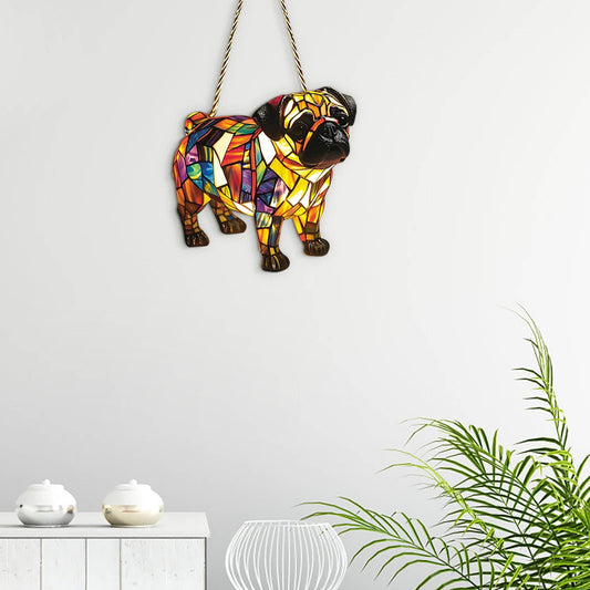 Pug Suncatcher Hanging Ornaments