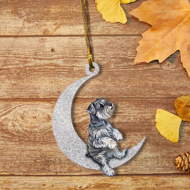 Schnauzer on Moon Ornaments