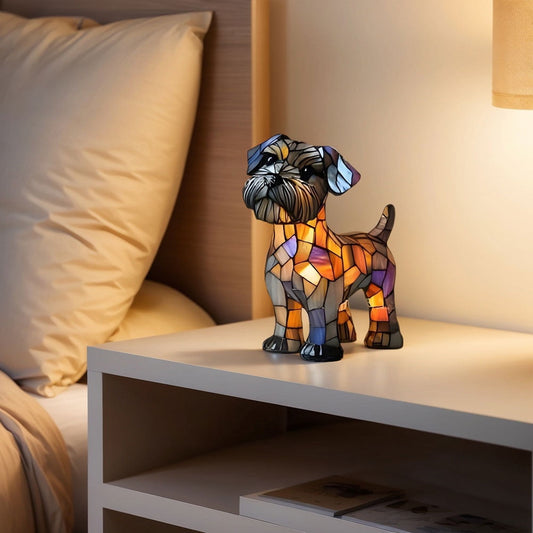Schnauzer Stained Resin Lamp