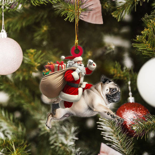 Pug Santa Christmas Pendants