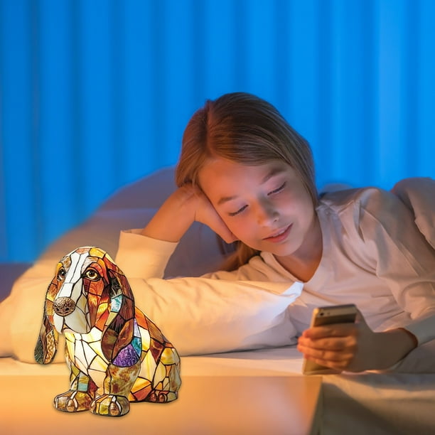 Basset Hound Stained Resin Lamp