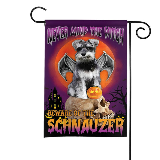 Never Mind Schnauzer Halloween Flag