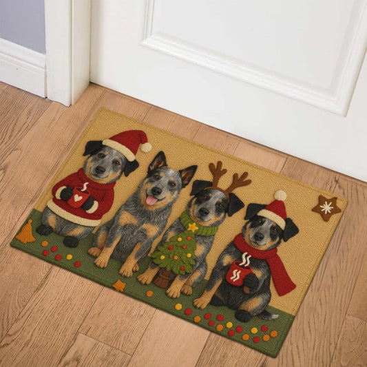 Blue Heeler Home Christmas Doormat