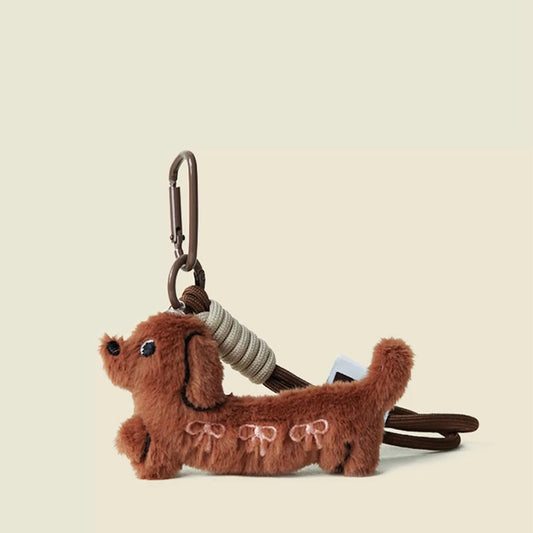 Kawaii Dog Dachshund Plush Keychain