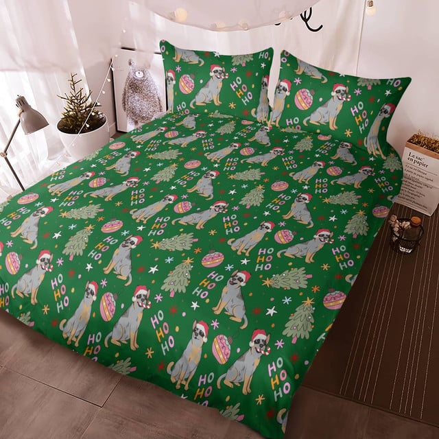Blue Heeler Christmas Bedding Set
