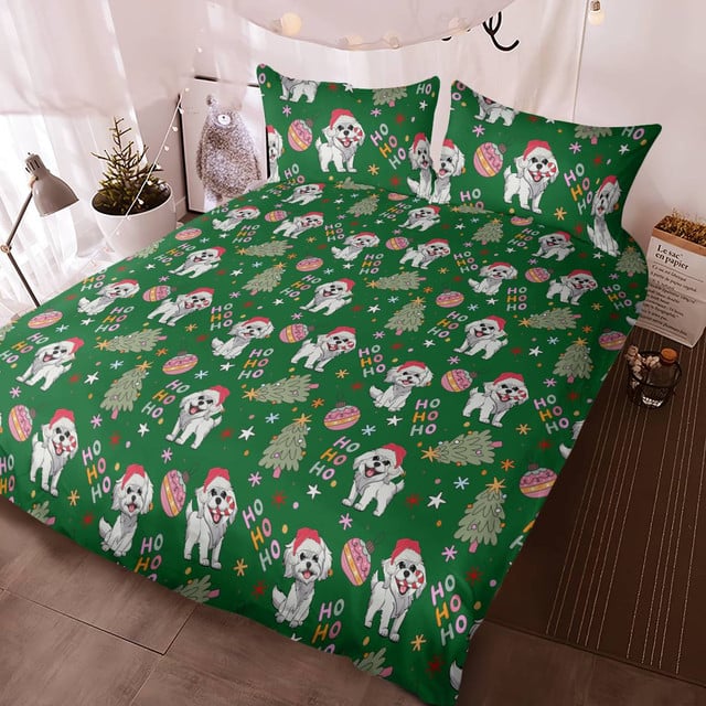 Shih Tzu Christmas Bedding Set